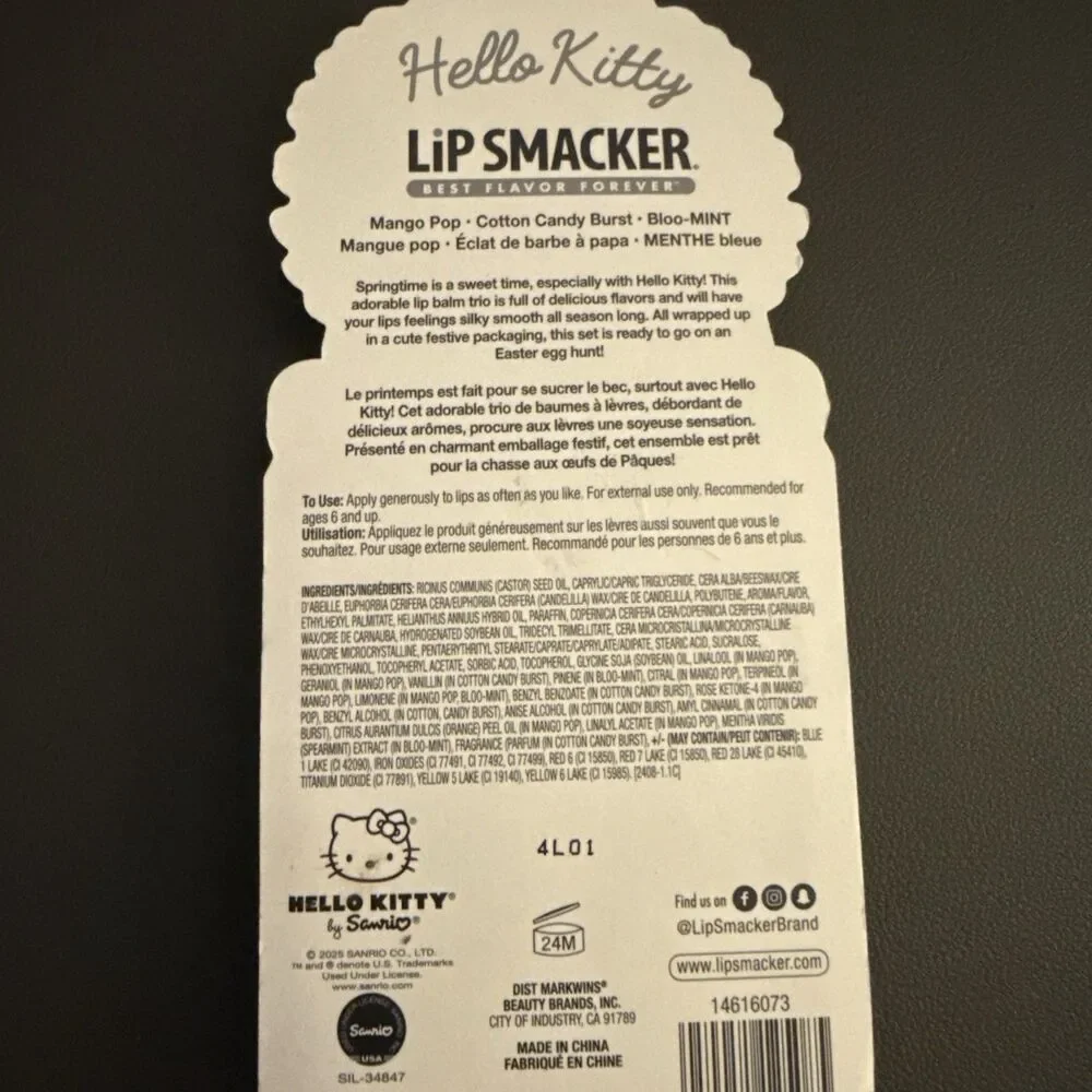 Lip Smacker Hello Kitty Lip Balm Trio Sanrio Collectible - NEW